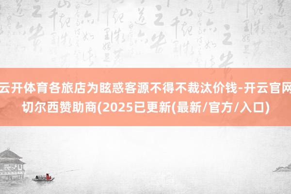云开体育各旅店为眩惑客源不得不裁汰价钱-开云官网切尔西赞助商(2025已更新(最新/官方/入口)